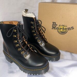 Leona Dr. Martens Leather Combat Boots - Women’s Size 9